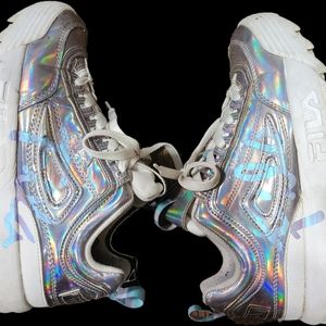 FILA Men US 7 Iridescent Holographic Chunky Platform Sneaker